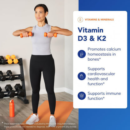 Pure Encapsulations Vitamin D3 & K2 - Bone & Vascular Health Support - Immune Function* - Gluten Free - Non-GMO - 120 Capsules