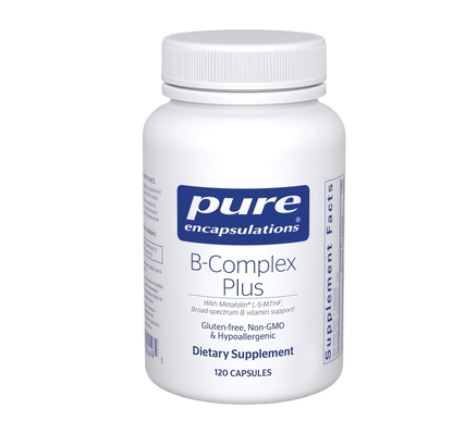 Pure Encapsulations B-Complex Plus - B Vitamins Supplement to Support Neurological Health, Cardiovascular Health, Energy Levels & Nervous System Support* - with Vitamin B12 & More - 120 Capsules