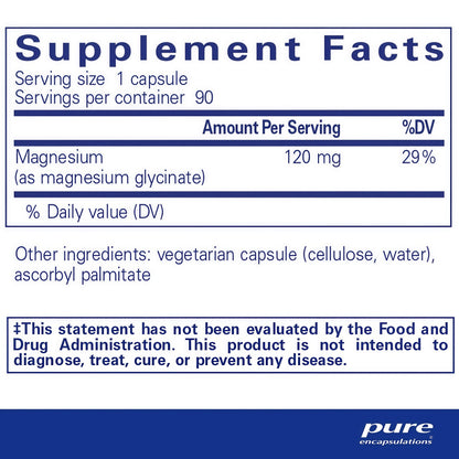 Pure Encapsulations Magnesium (Glycinate) - Supplement to Support Stress Relief, Sleep, Heart Health, Nerves, Muscles, and Metabolism* - with Magnesium Glycinate - 90 Capsules